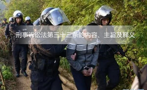 刑事诉讼法第三十三条的内容、主旨及释义